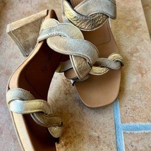 Pedro Garcia Metallic and Suede Sandal